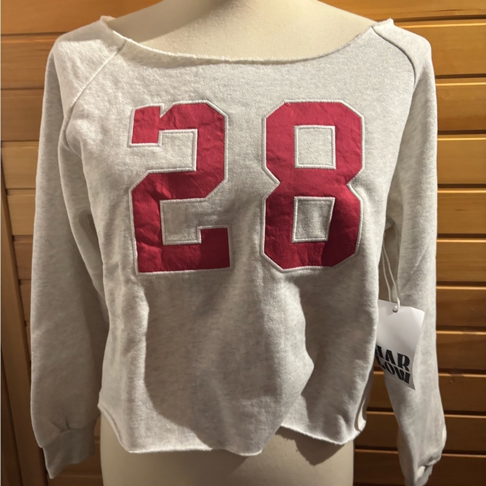 BNWT Harlow Gray Sweatshirt with Red Number Design